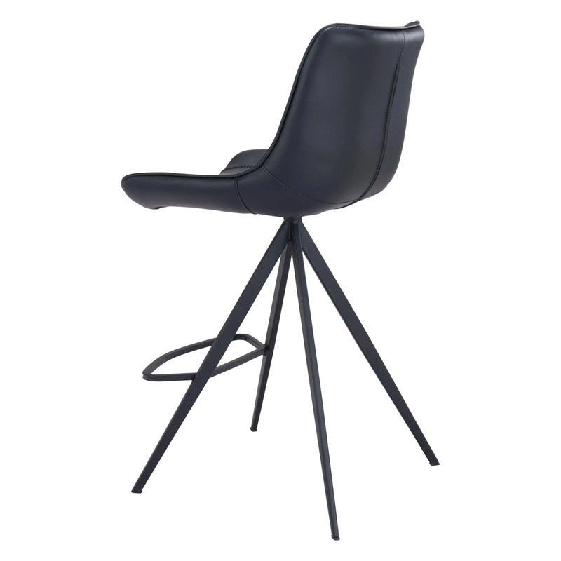 Aki Counter Chair (Set of 2) Black Counter Stools LOOMLAN By Zuo Modern