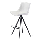 Aki White & Black Bar Chair (Set of 2) Bar Stools LOOMLAN By Zuo Modern