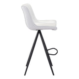 Aki White & Black Bar Chair (Set of 2) Bar Stools LOOMLAN By Zuo Modern