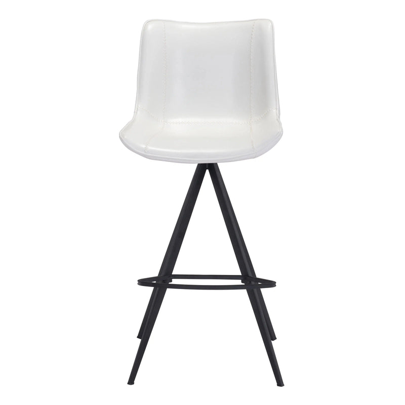 Aki White & Black Bar Chair (Set of 2) Bar Stools LOOMLAN By Zuo Modern