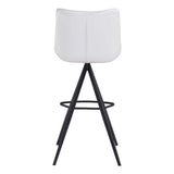 Aki White & Black Bar Chair (Set of 2) Bar Stools LOOMLAN By Zuo Modern