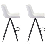 Aki White & Walnut Bar Chair (Set of 2) Bar Stools LOOMLAN By Zuo Modern