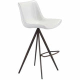 Aki White & Walnut Bar Chair (Set of 2) Bar Stools LOOMLAN By Zuo Modern