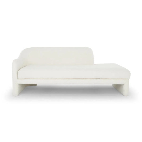 Aksel White Boucle Upholstered Daybed Beds LOOMLAN By Urbia