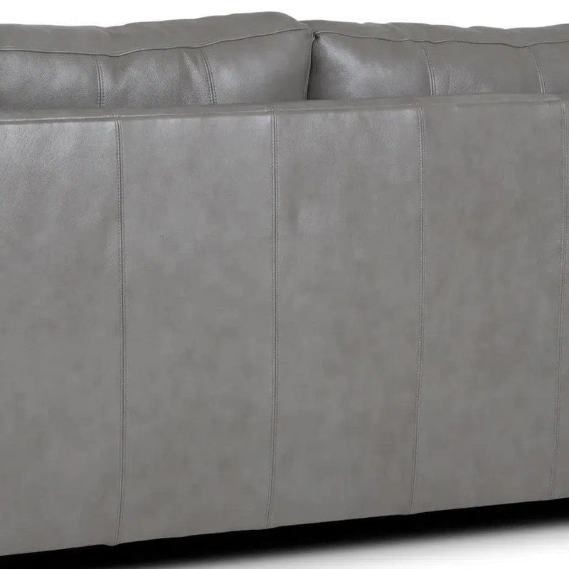 Alabama High Back Leather Sofa Dark Gray Made In the USA Sofas & Loveseats LOOMLAN By Uptown Sebastian