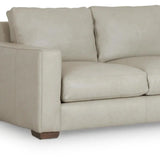 Alabama High Back Leather Sofa Light Gray Made In the USA Sofas & Loveseats LOOMLAN By Uptown Sebastian