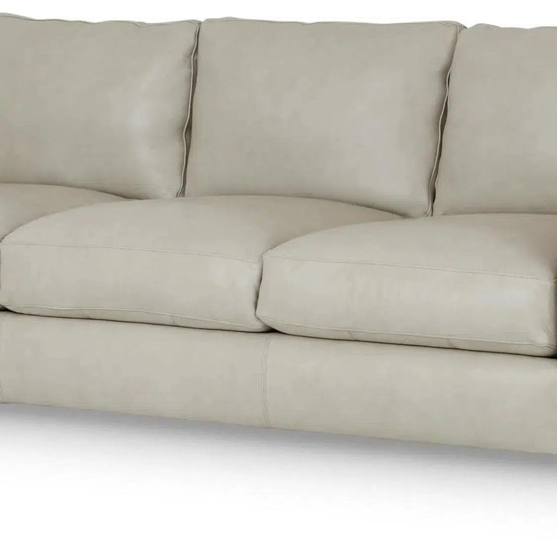 Alabama High Back Leather Sofa Light Gray Made In the USA Sofas & Loveseats LOOMLAN By Uptown Sebastian