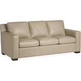 Alabama High Back Taupe Leather Sofa Made In the USA Sofas & Loveseats LOOMLAN By Uptown Sebastian