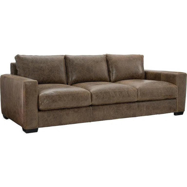 Alabama Leather Sofa Brown BenchMade In the USA Sofas & Loveseats LOOMLAN By Uptown Sebastian