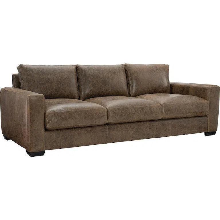 Alabama Leather Sofa Brown BenchMade In the USA Sofas & Loveseats LOOMLAN By Uptown Sebastian