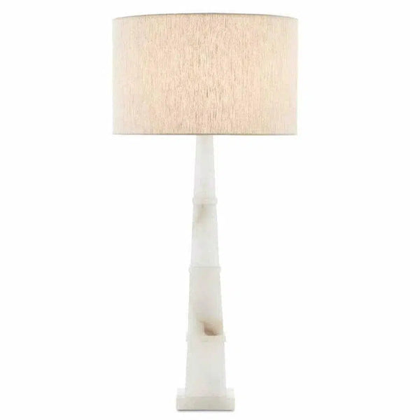 Alabaster Polished Nickel Alabastro Table Lamp Table Lamps LOOMLAN By Currey & Co