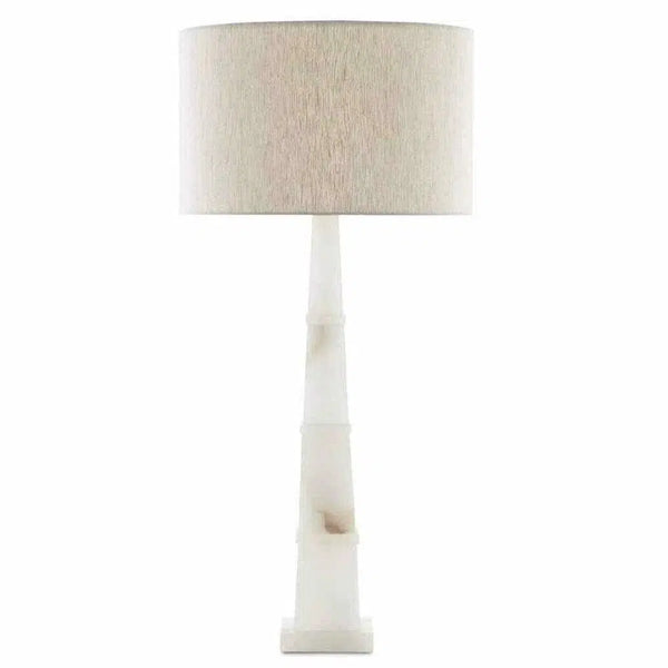 Alabaster Polished Nickel Alabastro Table Lamp Table Lamps LOOMLAN By Currey & Co