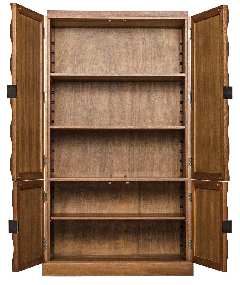 Alameda Wood Dark Walnut Hutch Etageres LOOMLAN By Noir