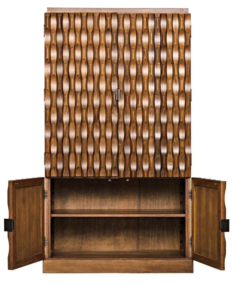 Alameda Wood Dark Walnut Hutch Etageres LOOMLAN By Noir