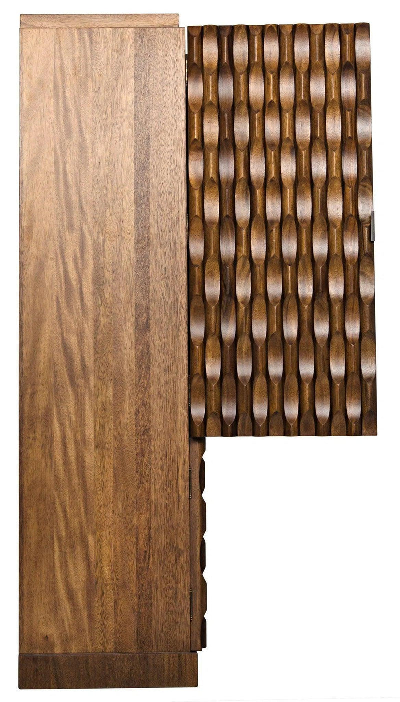 Alameda Wood Dark Walnut Hutch Etageres LOOMLAN By Noir