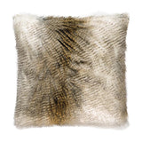 Alaskan Hawk Glam Faux Fur Ivory Large Throw Pillow With Insert Throw Pillows LOOMLAN By D.V. Kap