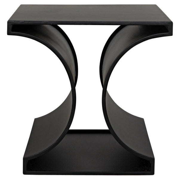 Alec Black Steel Rectangle Side Table Side Tables LOOMLAN By Noir