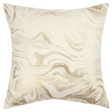 Alegro Ivory Goold Throw Pillow With Down Insert Throw Pillows LOOMLAN By LOOMLAN