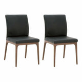 Alex Dining Chair Set of 2 Sable Top Grain Leather Walnut Dining Chairs LOOMLAN By Essentials For Living