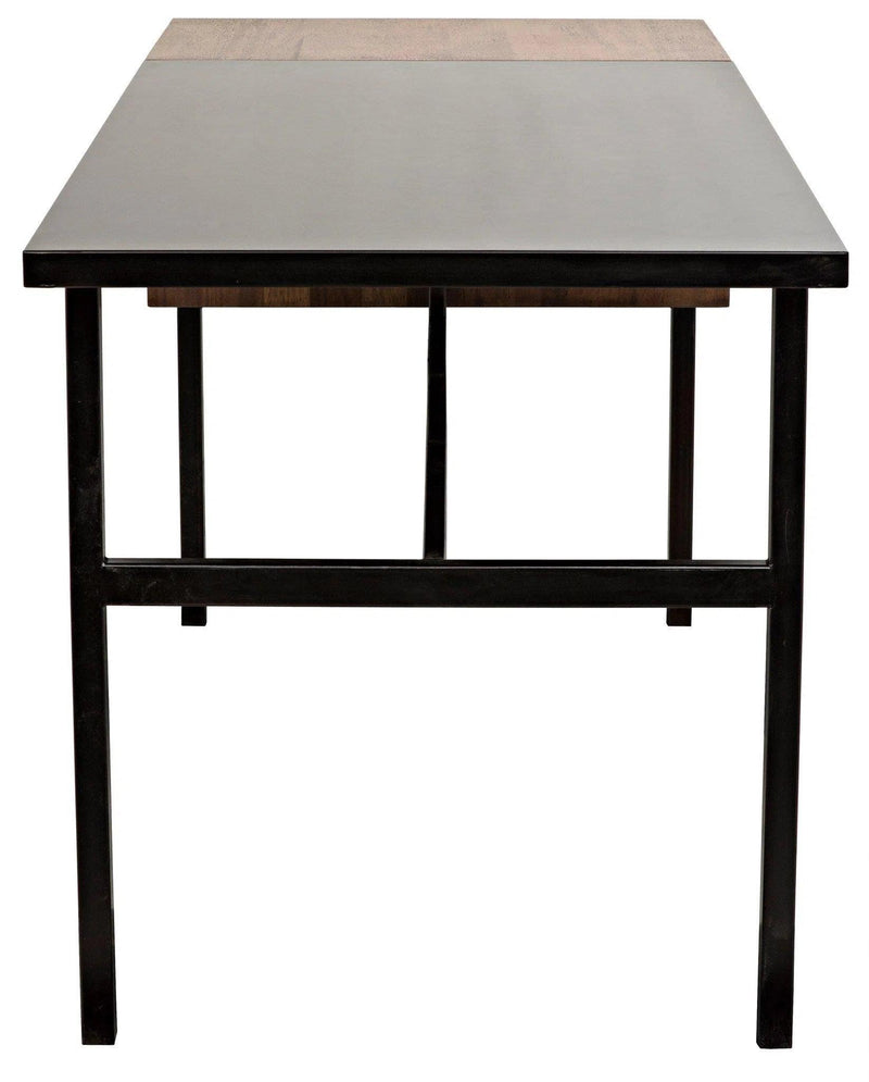 Algeron Black Steel Desk Home Office Desks LOOMLAN By Noir