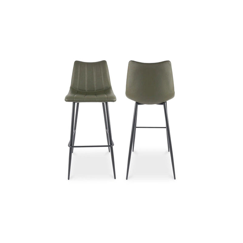 Alibi Vegan Leather Upholstered Barstool (Set of 2) Bar Stools LOOMLAN By Moe's Home