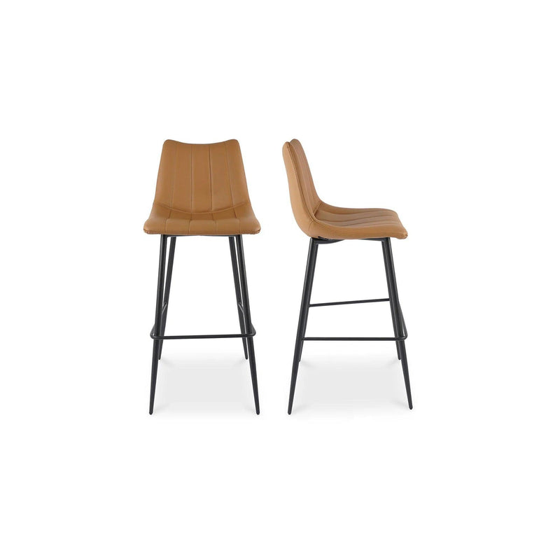 Alibi Vegan Leather Upholstered Barstool (Set of 2) Bar Stools LOOMLAN By Moe's Home