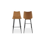 Alibi Vegan Leather Upholstered Barstool (Set of 2) Bar Stools LOOMLAN By Moe's Home