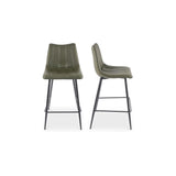 Alibi Vegan Leather Upholstered Counter Stool (Set of 2) Counter Stools LOOMLAN By Moe's Home