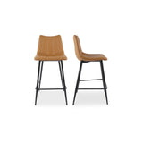 Alibi Vegan Leather Upholstered Counter Stool (Set of 2) Counter Stools LOOMLAN By Moe's Home