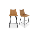 Alibi Vegan Leather Upholstered Counter Stool (Set of 2) Counter Stools LOOMLAN By Moe's Home