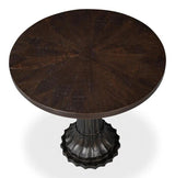 Alister Mango Wood Dark Brown Round End Table Side Tables LOOMLAN By Sarreid