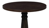 Alister Mango Wood Dark Brown Round End Table Side Tables LOOMLAN By Sarreid