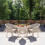 All Seasons Patio Round Bistro Table With Taupe Glass Top Lloyd Flanders Outdoor Dining Tables LOOMLAN By Lloyd Flanders