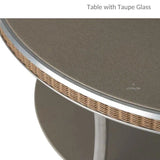 All Seasons Patio Round Bistro Table With Taupe Glass Top Lloyd Flanders Outdoor Dining Tables LOOMLAN By Lloyd Flanders