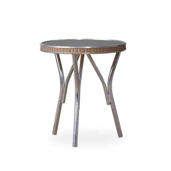 All Seasons Patio Round End Table With Taupe Glass Lloyd Flanders Outdoor Side Tables LOOMLAN By Lloyd Flanders