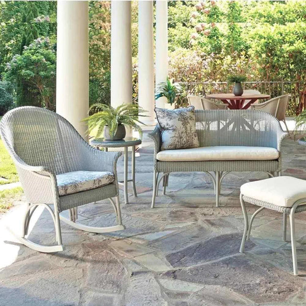 All Seasons Patio Round End Table With Taupe Glass Lloyd Flanders Outdoor Side Tables LOOMLAN By Lloyd Flanders