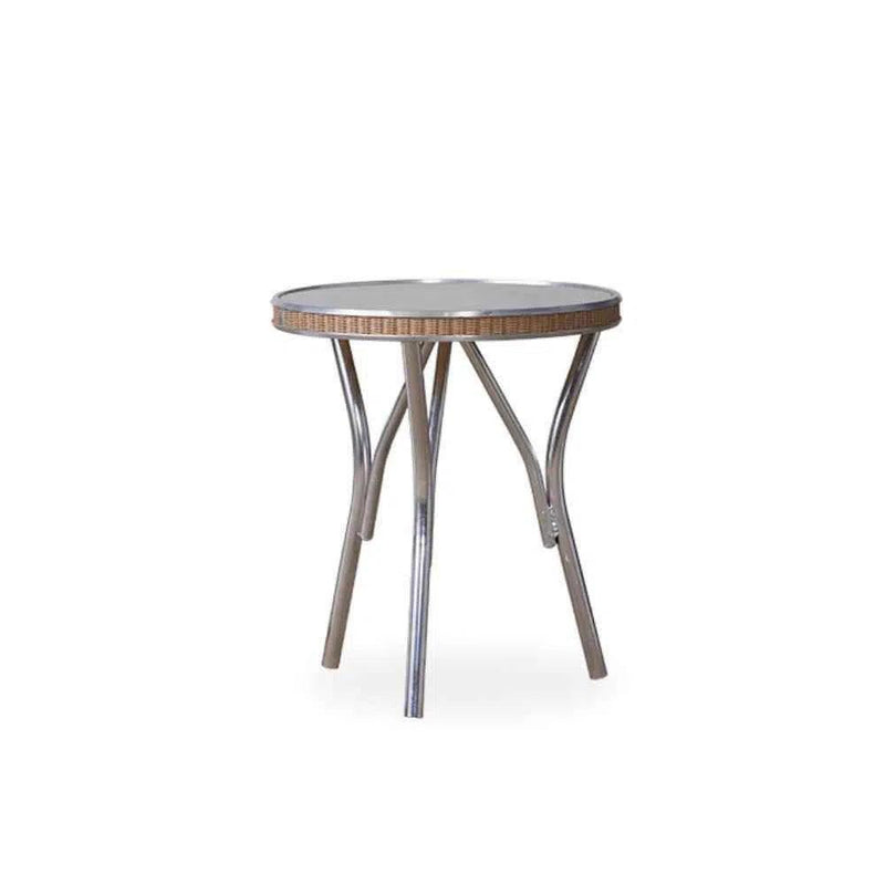 All Seasons Patio Round End Table With Taupe Glass Lloyd Flanders Outdoor Side Tables LOOMLAN By Lloyd Flanders