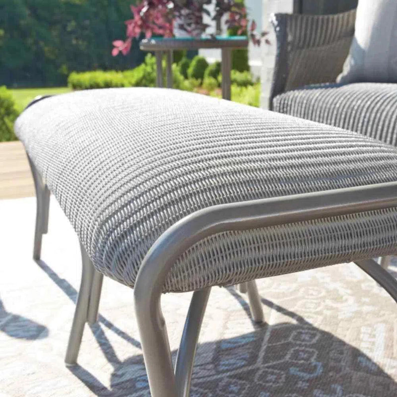 All Seasons Settee Ottoman With Padded Seat Lloyd Flanders Outdoor Ottomans LOOMLAN By Lloyd Flanders