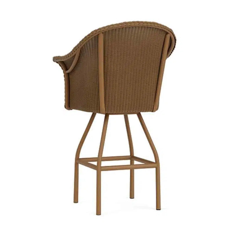 All Seasons Swivel Bar Stool With Padded Seat Wicker Outdoor Furniture Outdoor Bar Stools LOOMLAN By Lloyd Flanders