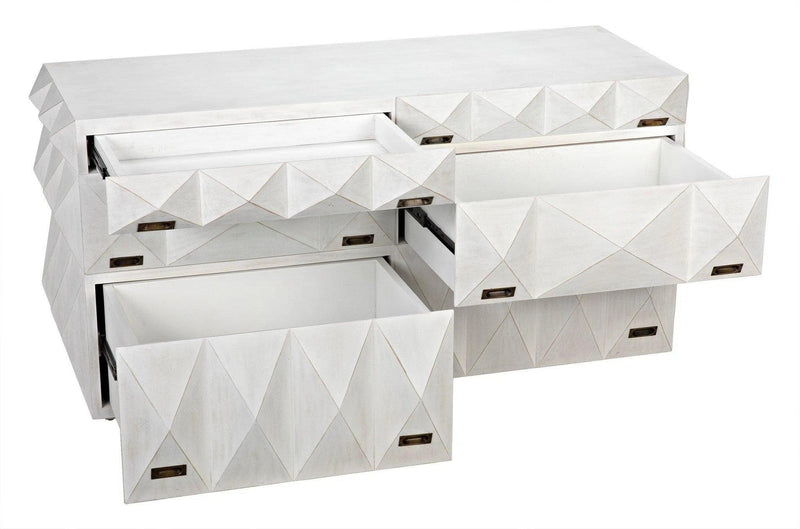 Allegra Wood White Dresser Dressers LOOMLAN By Noir