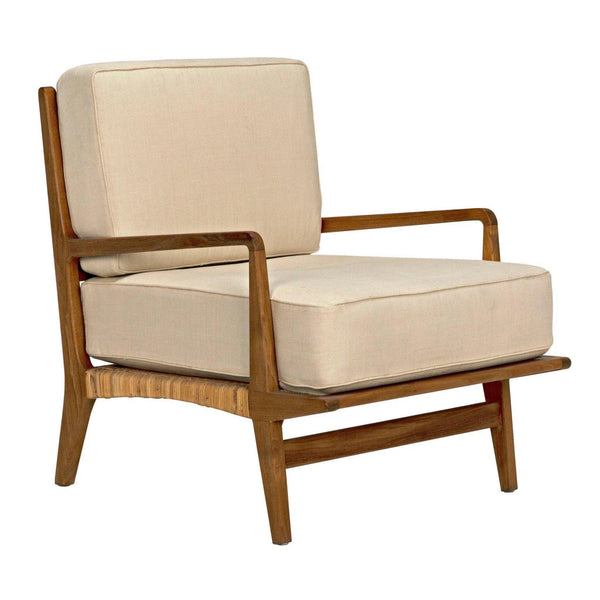 Allister Teak Wood and Rattan Arm Chair Club Chairs LOOMLAN By Noir