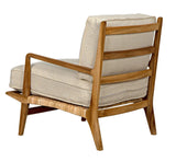 Allister Teak Wood Arm Chair With White US Made Cushions Club Chairs LOOMLAN By Noir