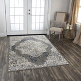 Alma Medallion Dark Gray Large Area Rugs For Living Room Area Rugs LOOMLAN By LOOMLAN