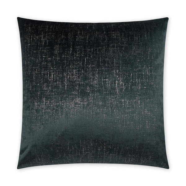 Alnwick Ebony Glam Solid Black Large Throw Pillow With Insert Throw Pillows LOOMLAN By D.V. Kap