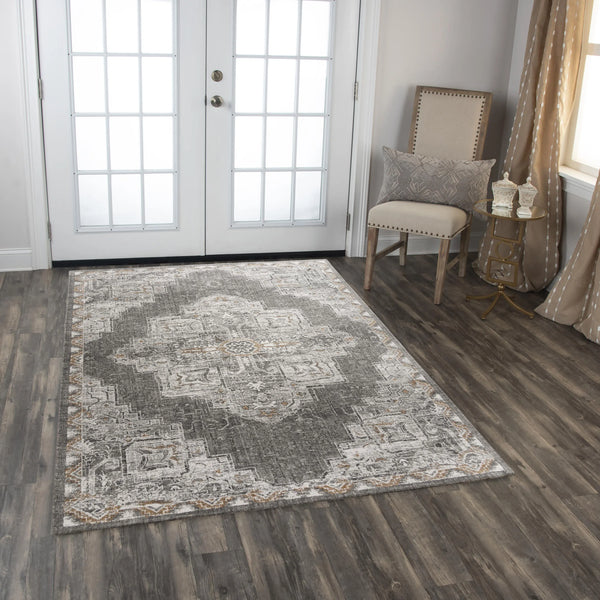 Alon Medallion Light Gray Large Area Rugs For Living Room Area Rugs LOOMLAN By LOOMLAN