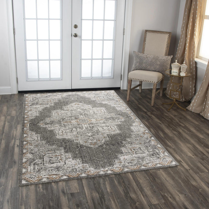 Alon Medallion Light Gray Large Area Rugs For Living Room Area Rugs LOOMLAN By LOOMLAN