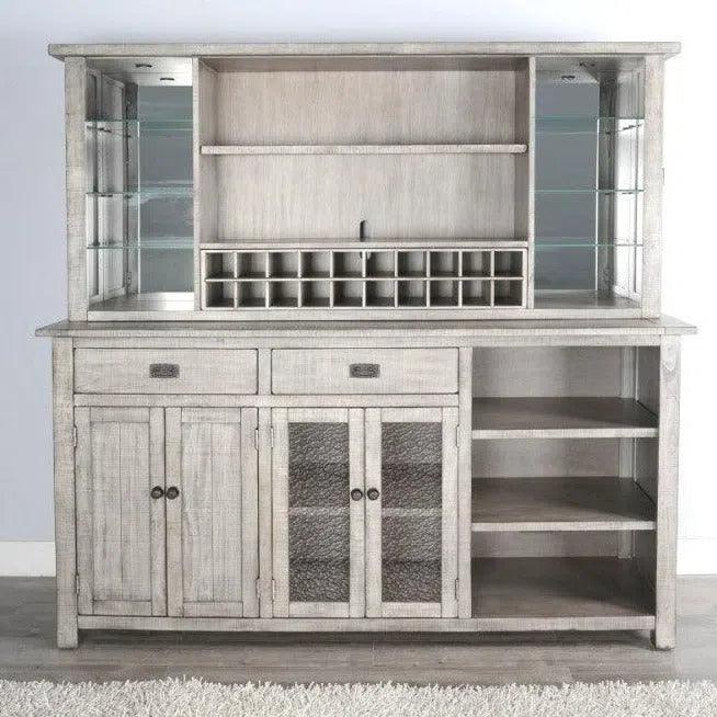 Alpine Grey Buffet And Hutch for Dining Room Buffets & Curios LOOMLAN By Sunny D