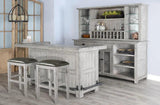 Alpine Grey Buffet And Hutch for Dining Room Buffets & Curios LOOMLAN By Sunny D