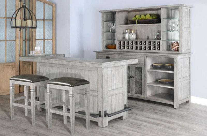 Alpine Grey Buffet And Hutch for Dining Room Buffets & Curios LOOMLAN By Sunny D