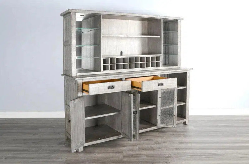 Alpine Grey Buffet And Hutch for Dining Room Buffets & Curios LOOMLAN By Sunny D